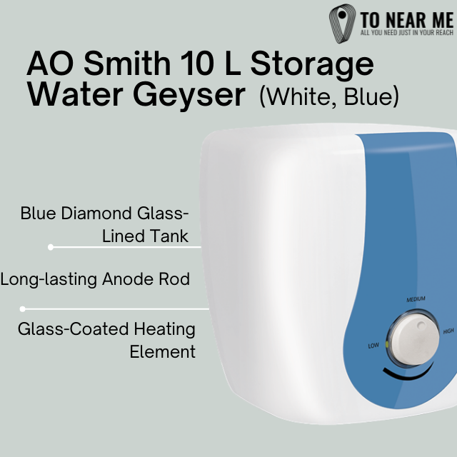 AO Smith 10 L Storage Water Geyser (Water Geyser, White, Blue)